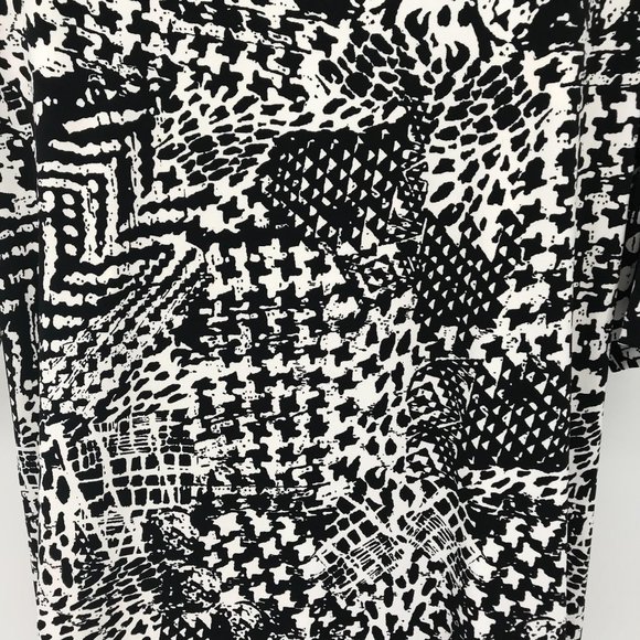 Style & Co Womens Black White Print Rhinestone Detail Tunic Size  L - Picture 2 of 7